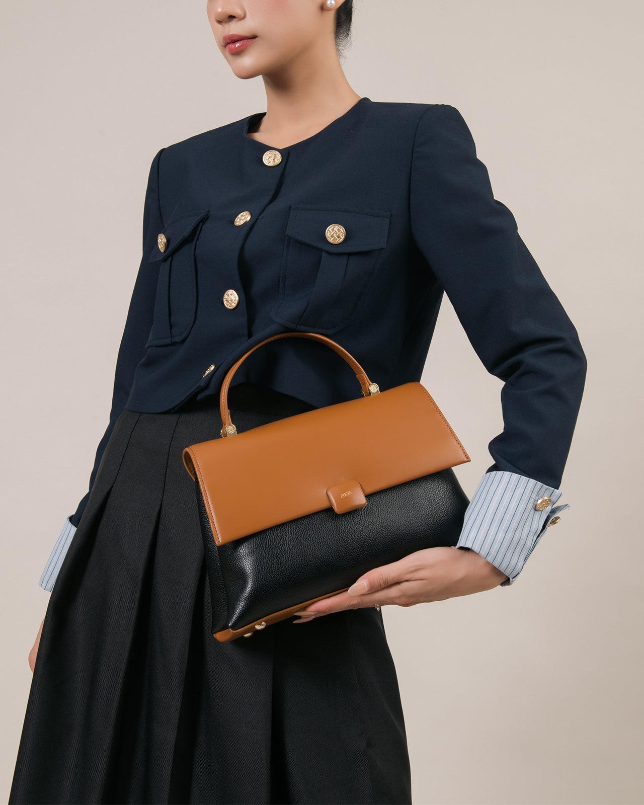 Túi Xách Tay Nữ Dáng Hình Hộp Zucia InTo You N04-VS04-Đen Color1