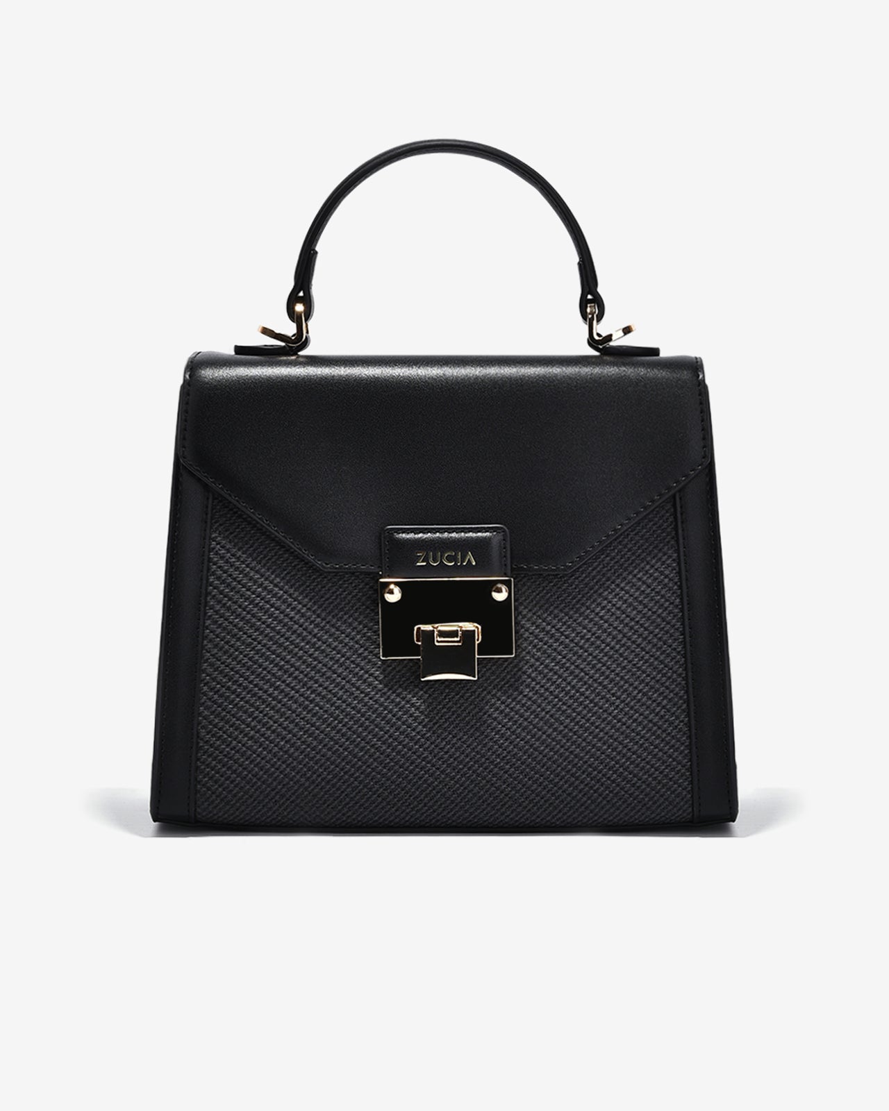 Túi Xách Tay Dáng Hộp Hoạ Tiết Đan Zucia Into You N06-VS06-Đen Color1First