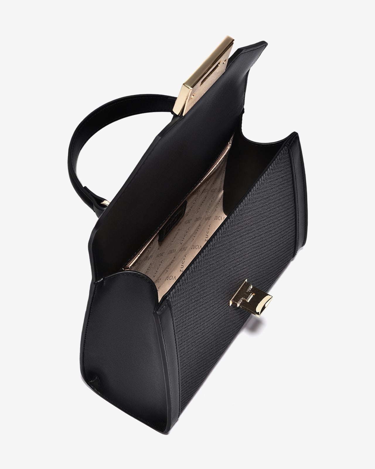 Túi Xách Tay Dáng Hộp Hoạ Tiết Đan Zucia Into You N06-VS06-Đen Color1