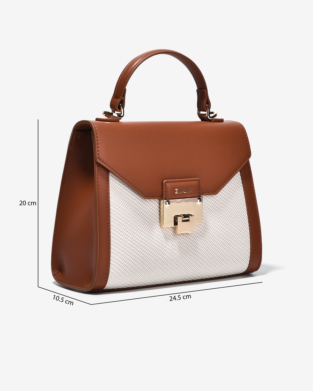 Túi Xách Tay Dáng Hộp Hoạ Tiết Đan Zucia Into You N06-VS06-Nâu Color1