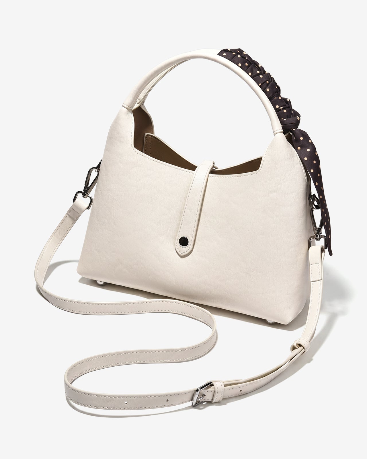 Túi Xách Tay Dáng Hobo Phối Khăn Zuciani Urban Muse 02-FE02Kem Color1