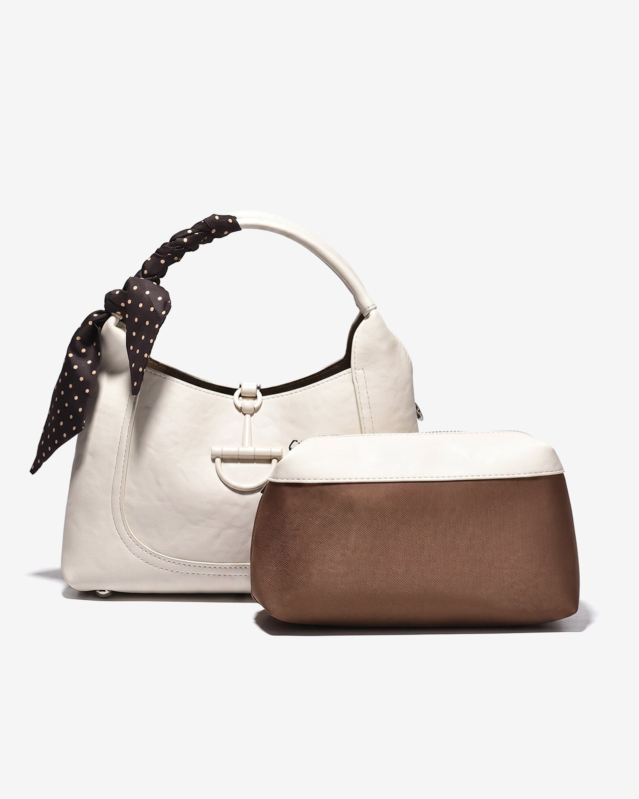 Túi Xách Tay Dáng Hobo Phối Khăn Zuciani Urban Muse 02-FE02Kem Color1
