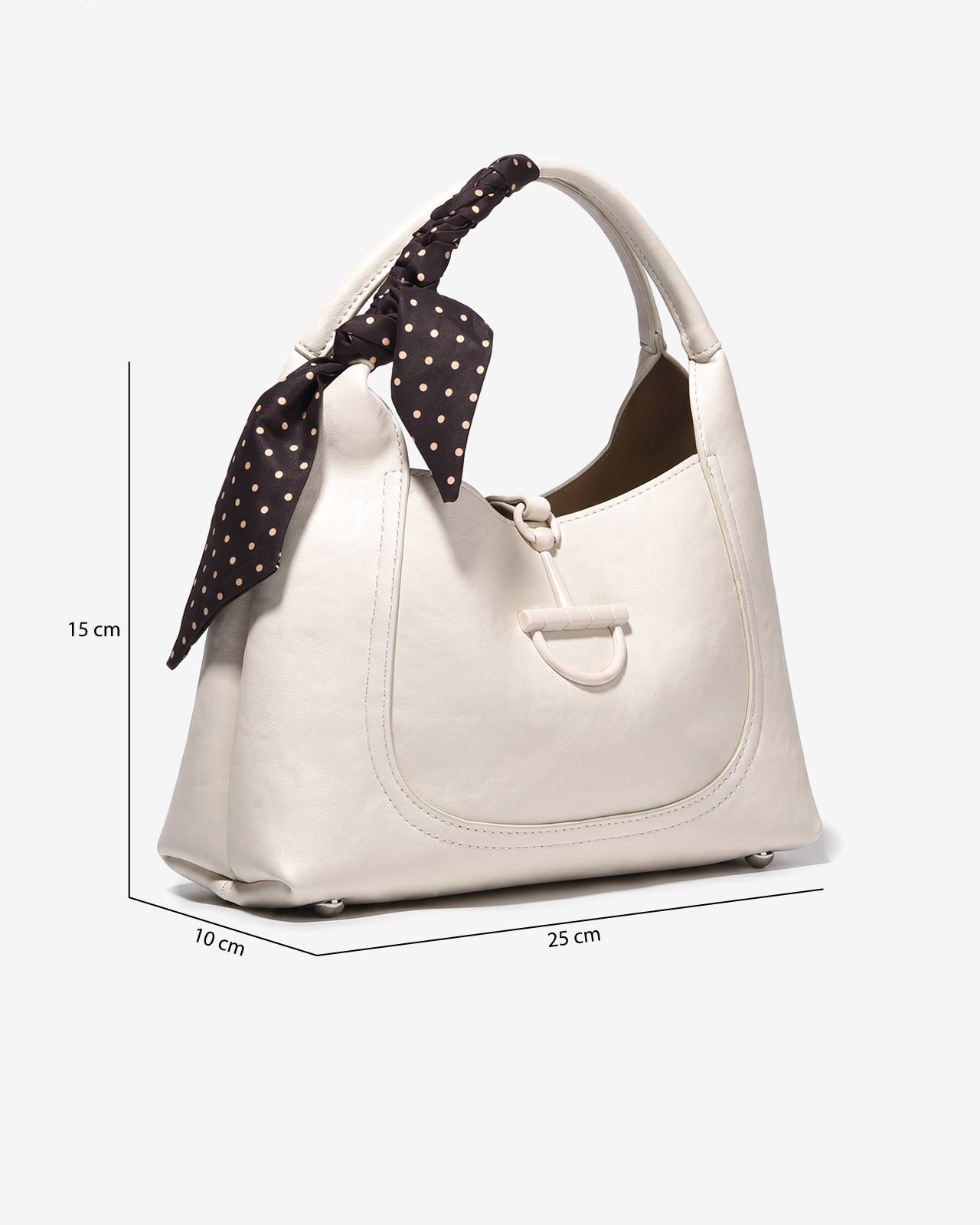 Túi Xách Tay Dáng Hobo Phối Khăn Zuciani Urban Muse 02-FE02Kem Color1