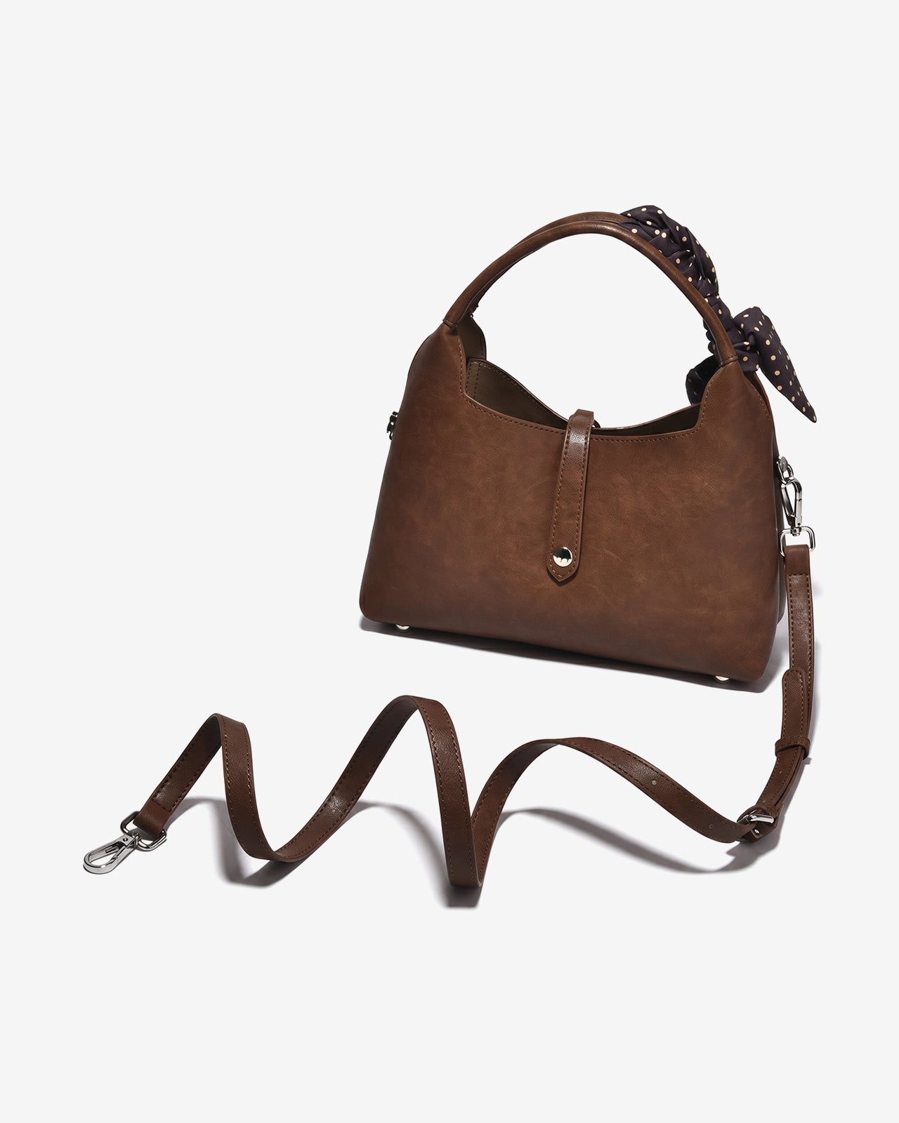 Túi Xách Tay Dáng Hobo Phối Khăn Zuciani Urban Muse 02-FE02Nâu Color1