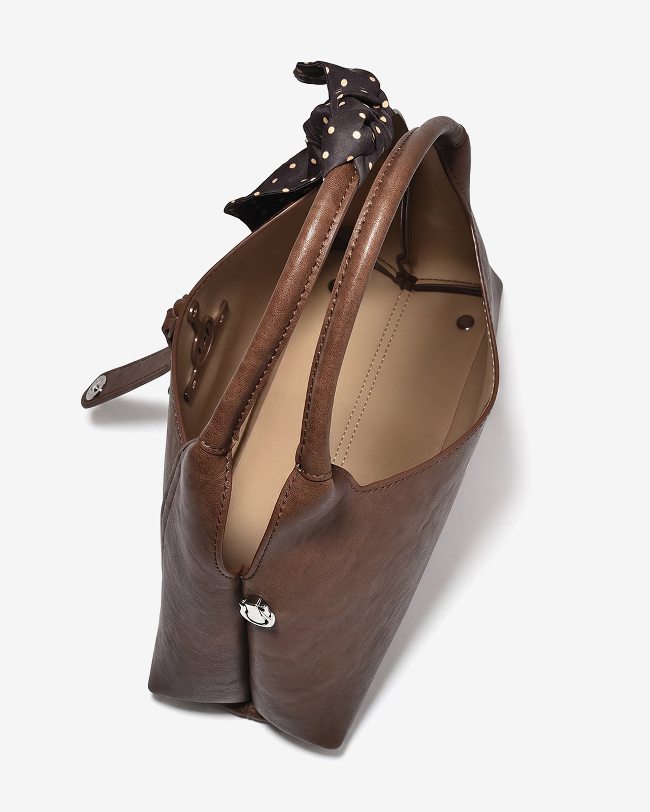 Túi Xách Tay Dáng Hobo Phối Khăn Zuciani Urban Muse 02-FE02Nâu Color1