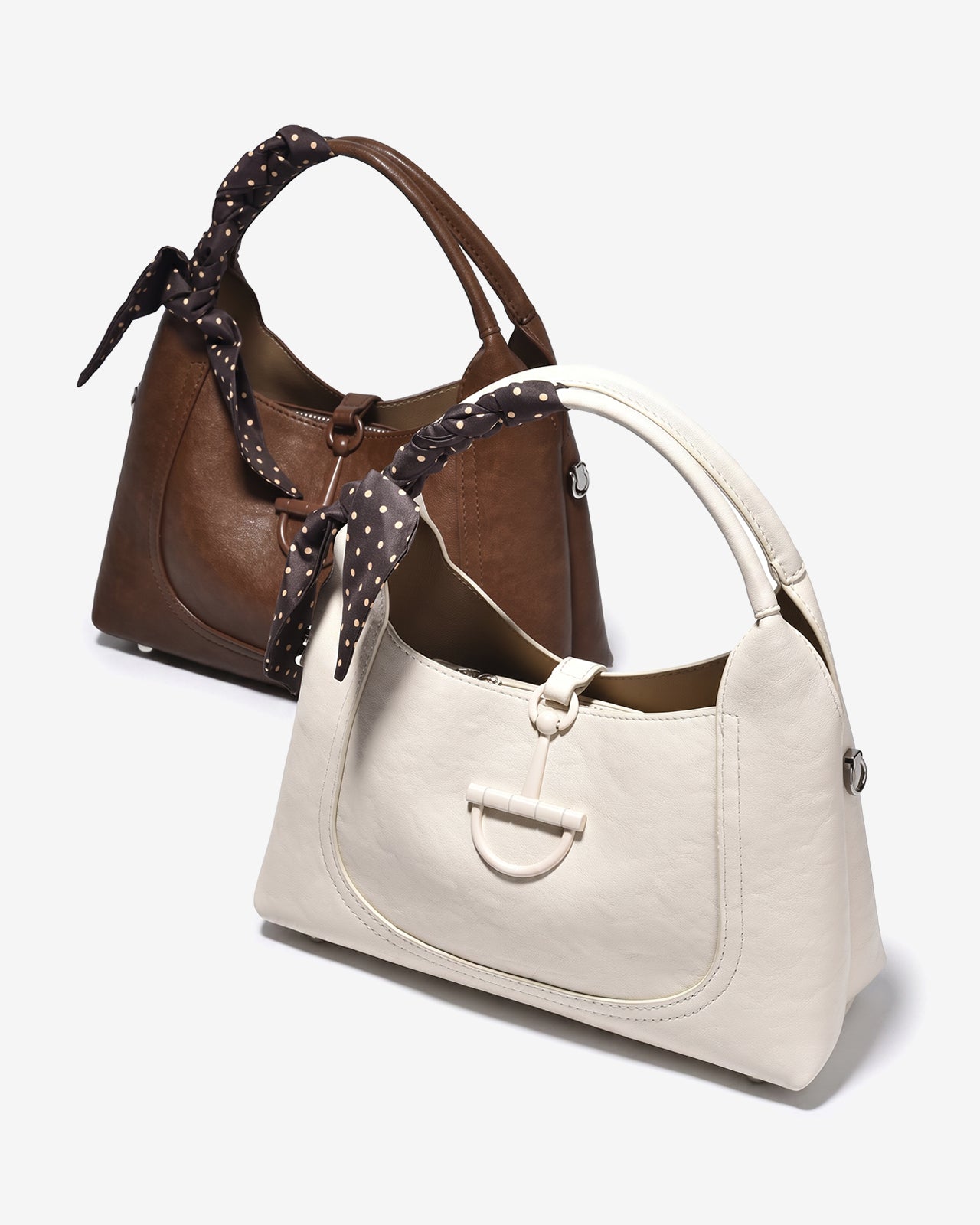 Túi Xách Tay Dáng Hobo Phối Khăn Zuciani Urban Muse 02-FE02Nâu Color1