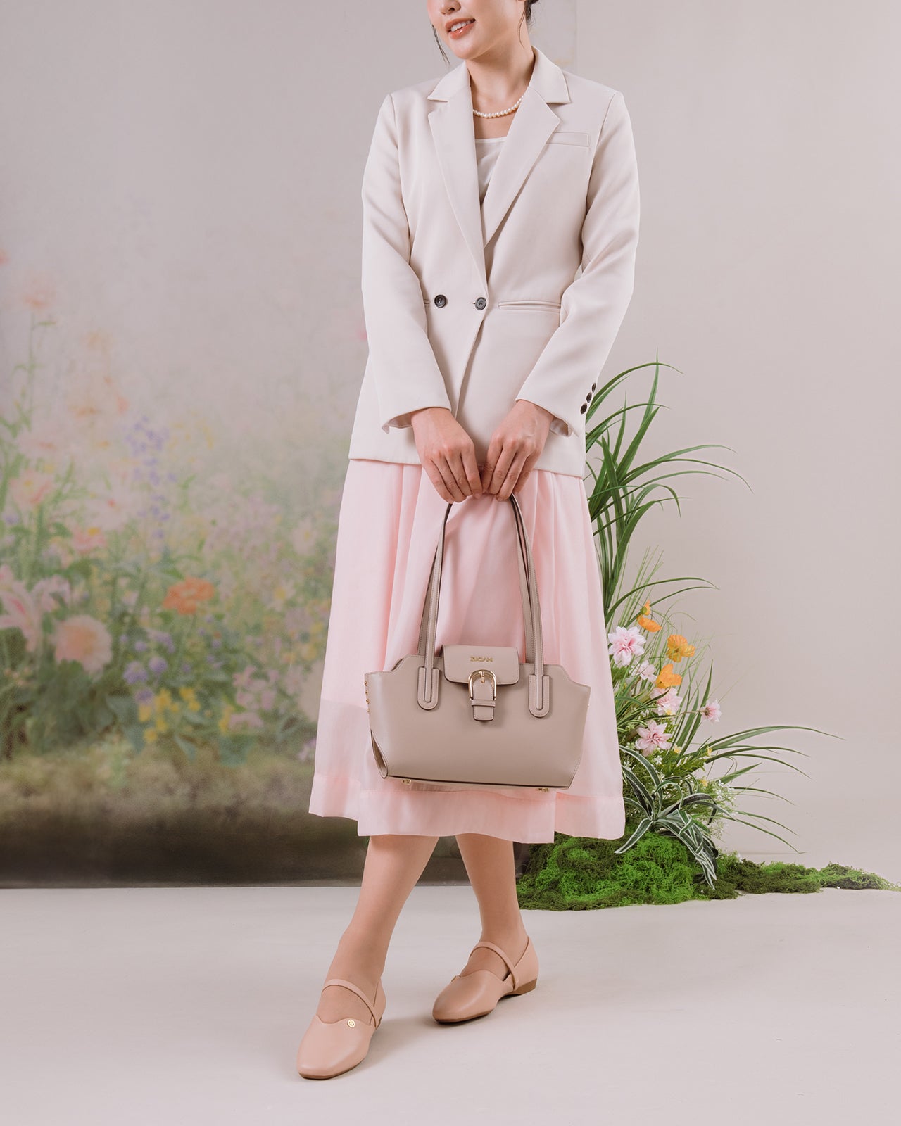 Túi Xách Tay Đeo Vai Hình Chữ Nhật Zuciani The Artisan N01-JC29Kem Color1