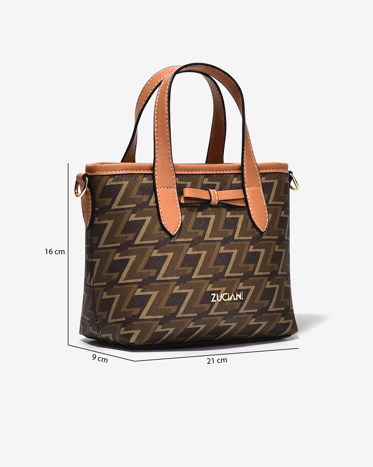 Túi Xách Phối Nơ Zuciani Monogram Zen N04-JYR4Nâu Color1
