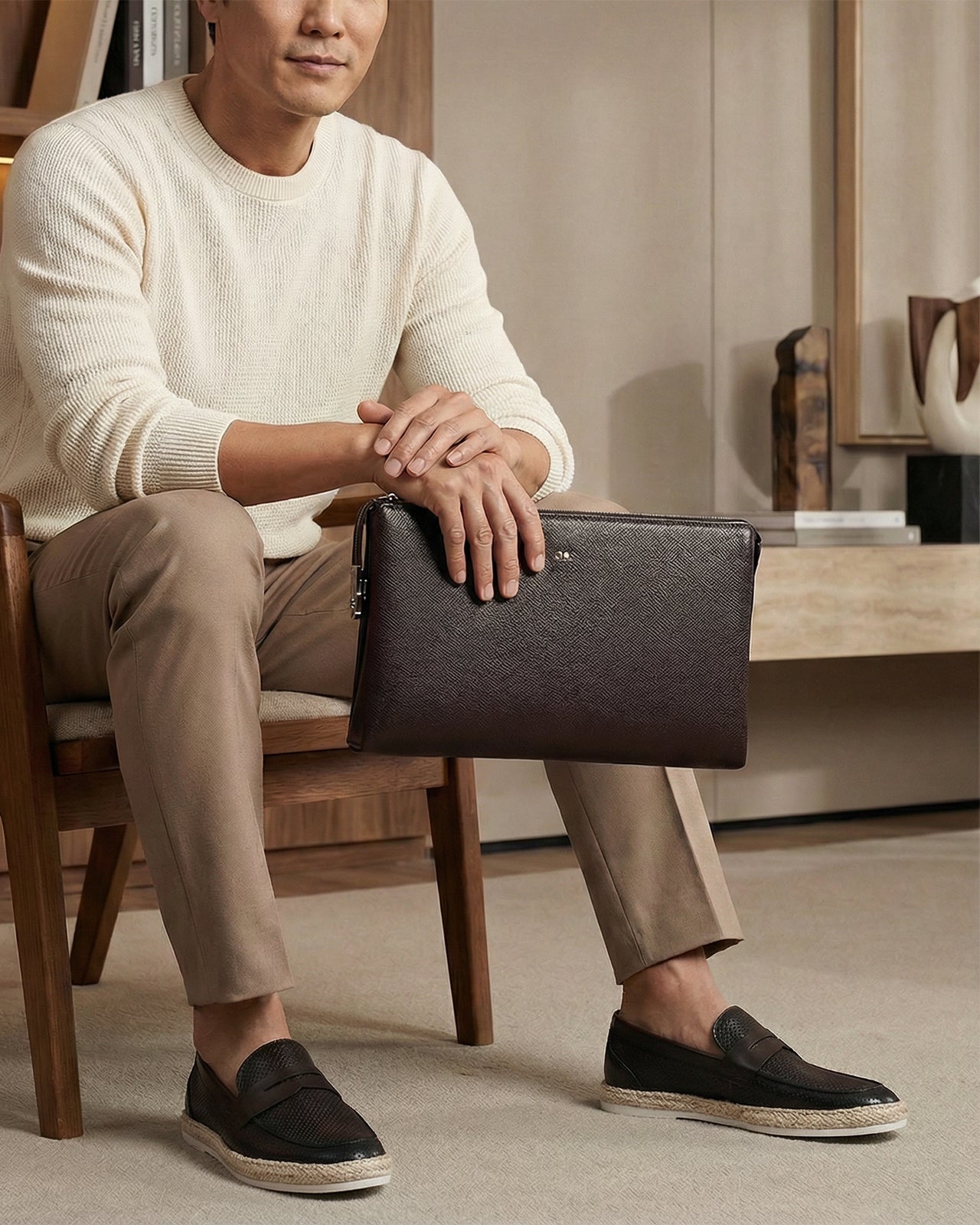 Ví Cầm Tay Ngang Nam Zuciani Modern Spirit N16-LF16Nâu Color1