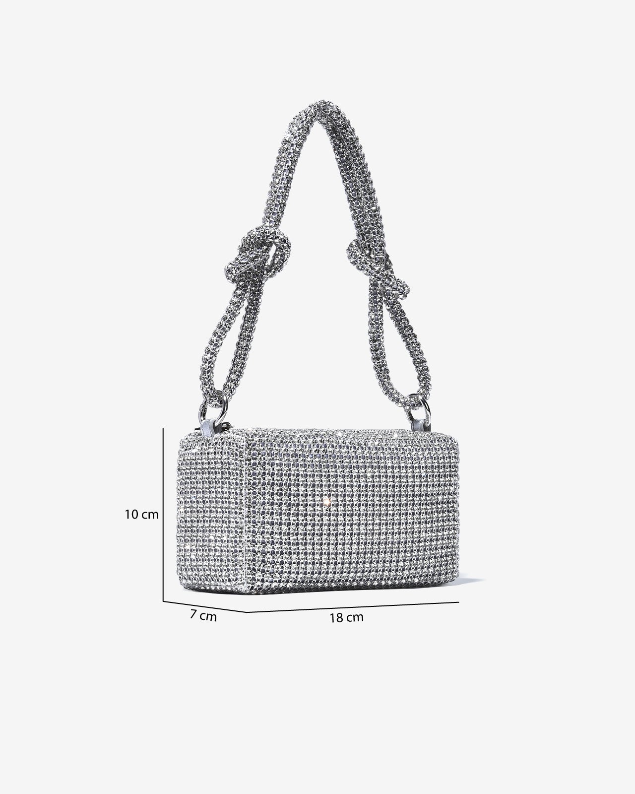 Túi Đeo Vai Đi Tiệc Quai Xoắn Đính Đá Zucia The Luminara N07-JS07-Trắng Color1