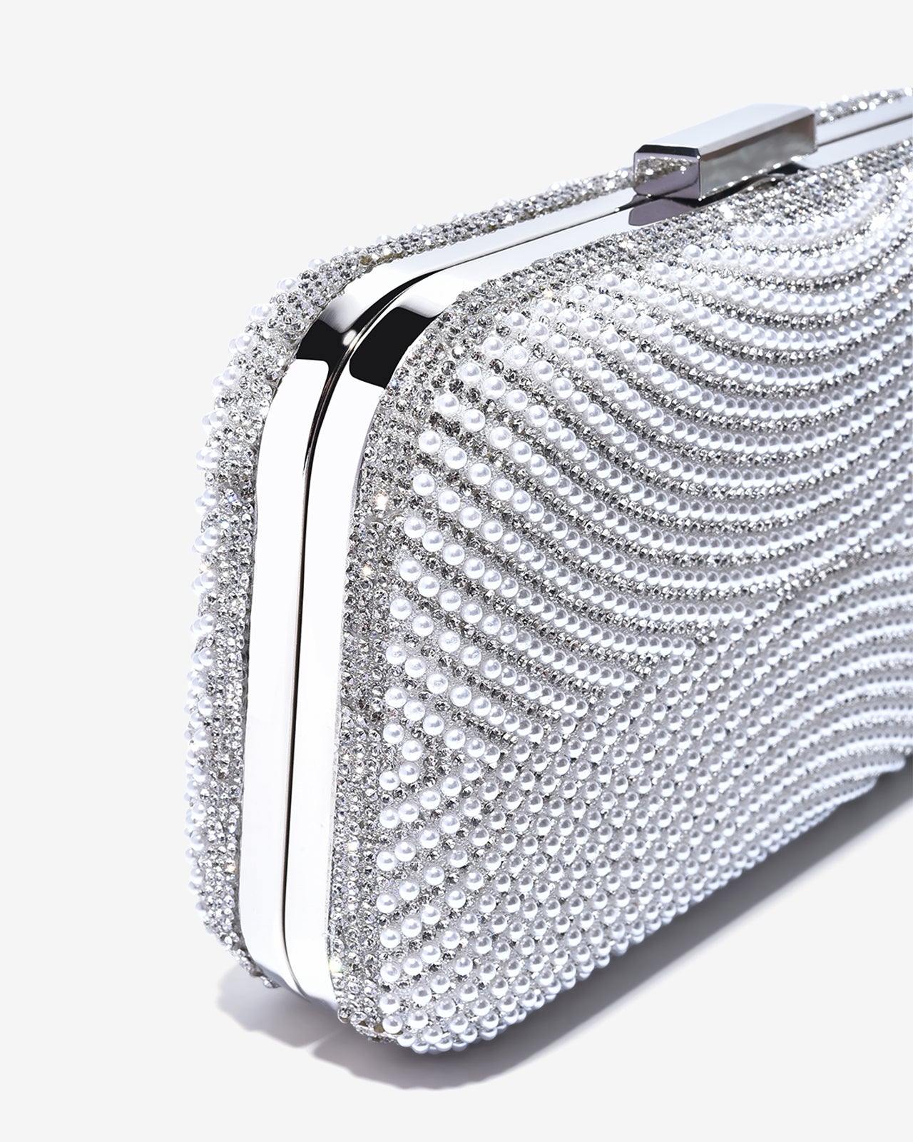 Ví Cầm Tay Nữ Dáng Hộp Phối Đá Zucia Dance With Me N10-JM10-Trắng Color1