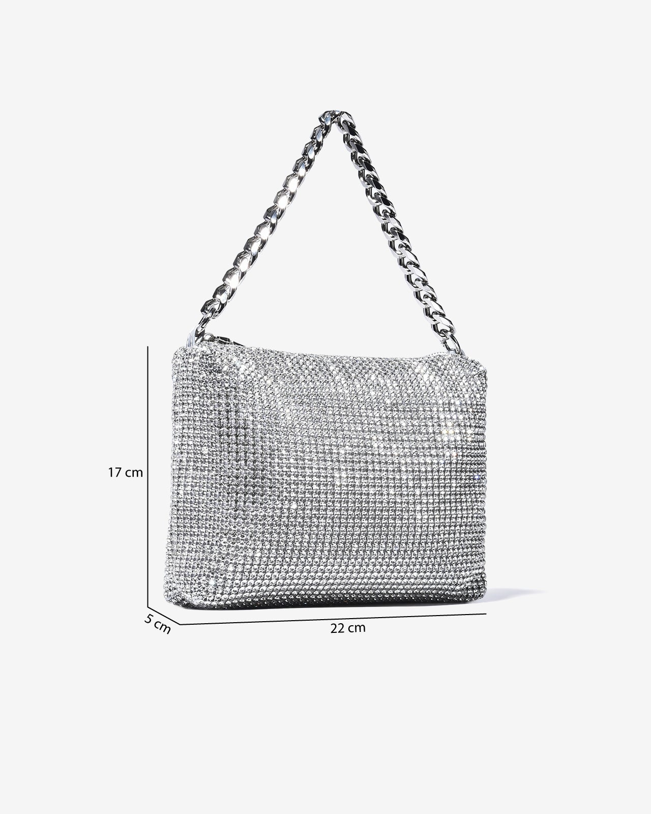 Túi Cầm Tay Đi Tiệc Đính Đá Dáng Chữ Nhật Zucia The Luminara N10-JS10-Trắng Color1