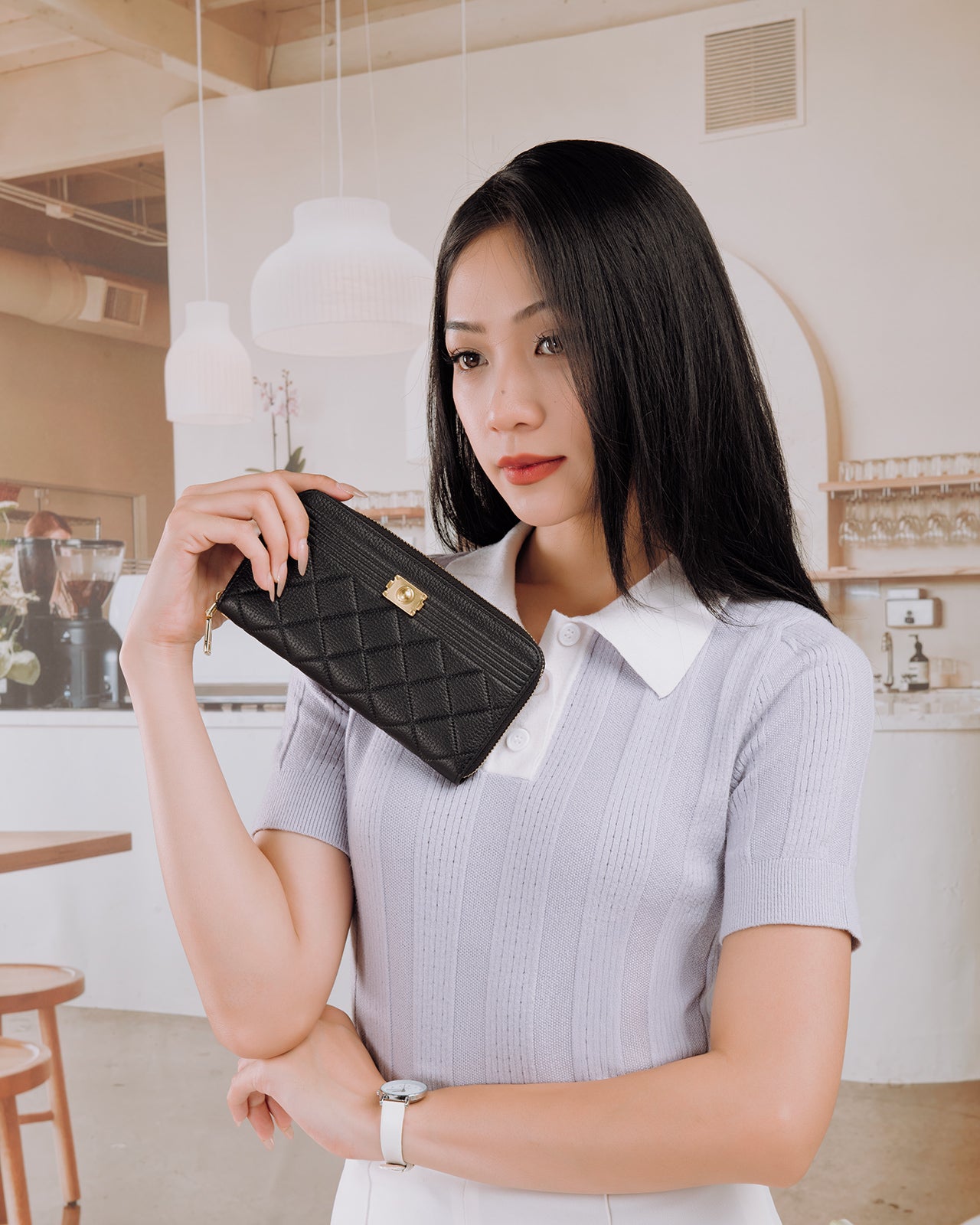 Ví Cầm Tay Nữ Zuciani Fold Of Love N01-DN01Đen Color1