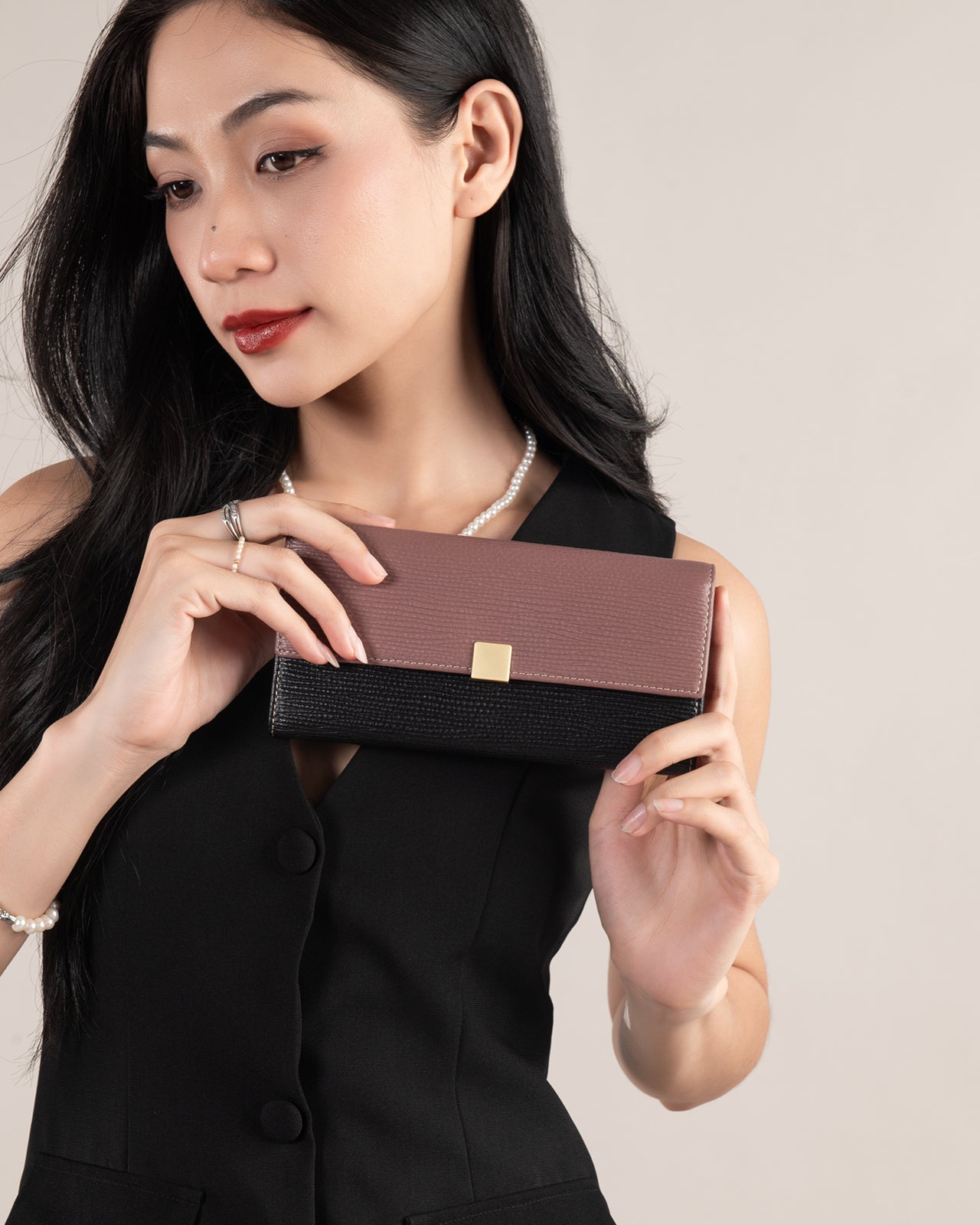 Ví Cầm Tay Nữ Zuciani Fold Of Love N02-DN02Hồng Color1