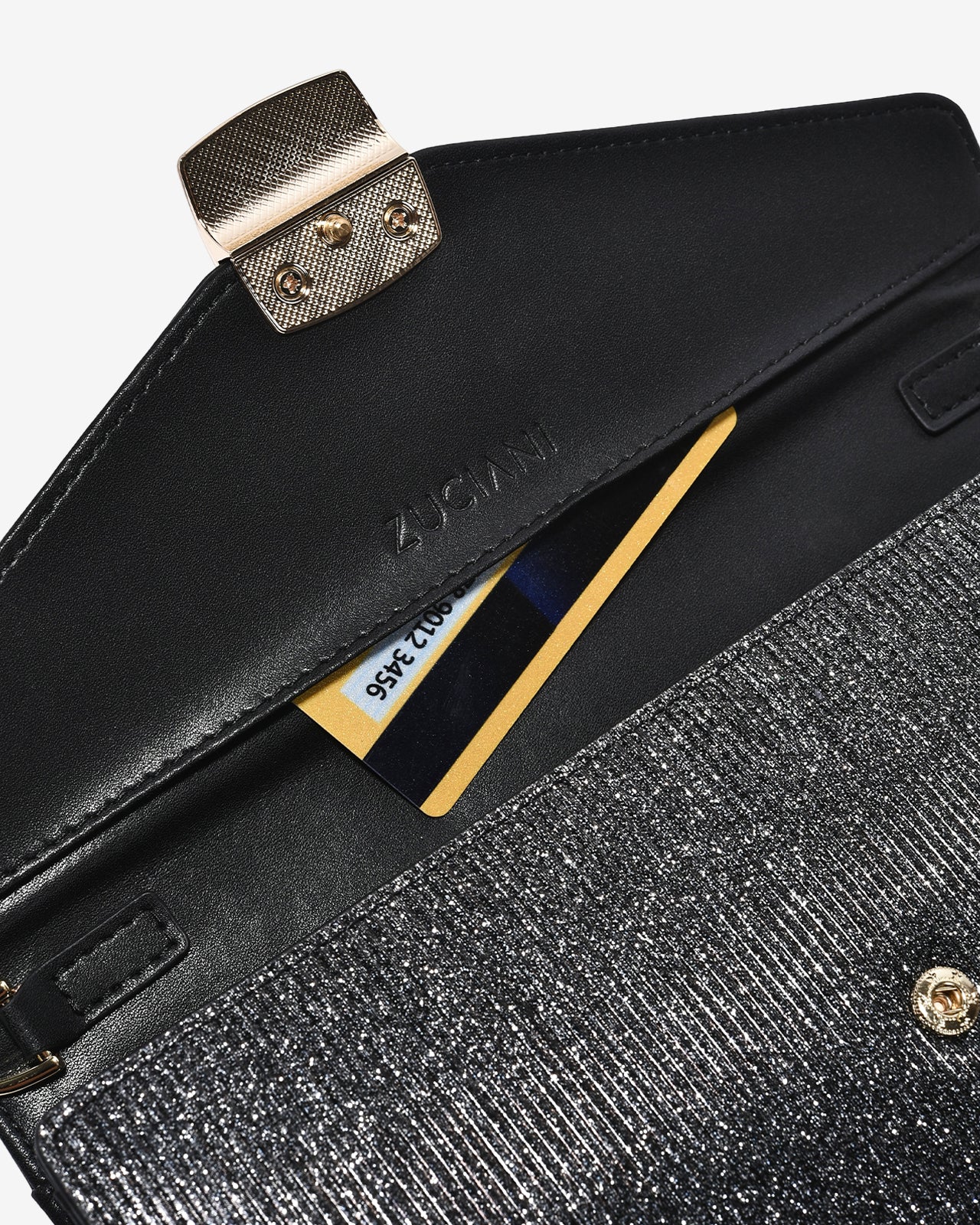 Ví Cầm Tay Đi Tiệc Ánh Nhũ Zuciani The New Classic N01-JYP4Đen Color1